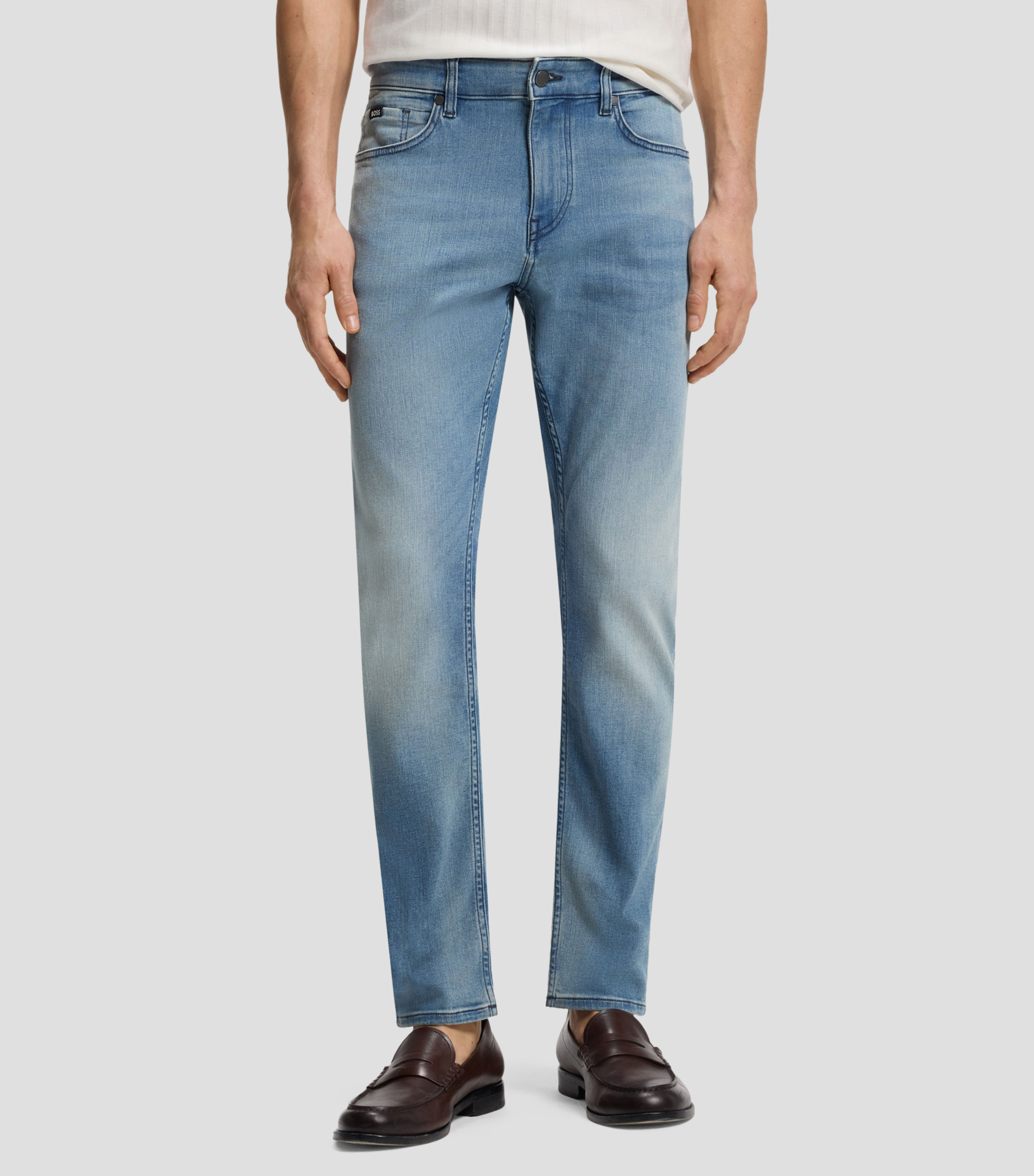 Jeans Delaware slim en tejido vaquero elástico técnico Hombre